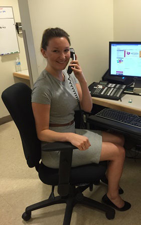 Woman answering the telephone