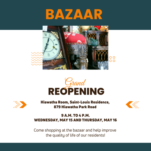 Poster advertising 2024  Spring Bazaar at Residence Saint-Louis